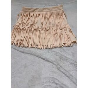 Faux Suede Pink Fringe Skirt Boho Western Cowgirl Concert Festival S Valentine